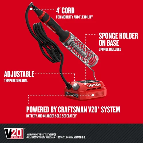 Vista 2 de CRAFTSMAN Soldador inalámbrico V20, solo herramienta (CMCE040B)
