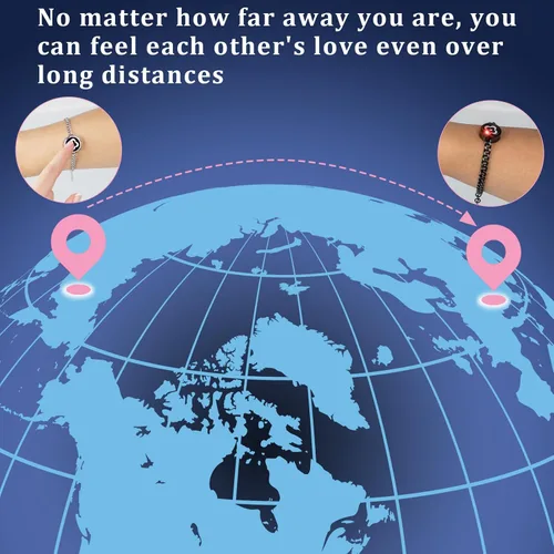 Vista 2 de EAOYAO Long Distance Touch Bracelets, Couples Bracelets, Remote Smart Matching Couples Bracelet for Couples Suitable for Long Distance Relationship