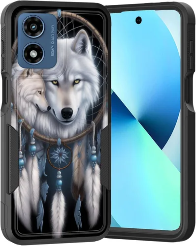 Vista 66 de para Moto G Play 4G 2024, funda de dos capas híbrida resistente y a prueba de golpes, PC duro + silicona suave protectora para Motorola Moto G Play
