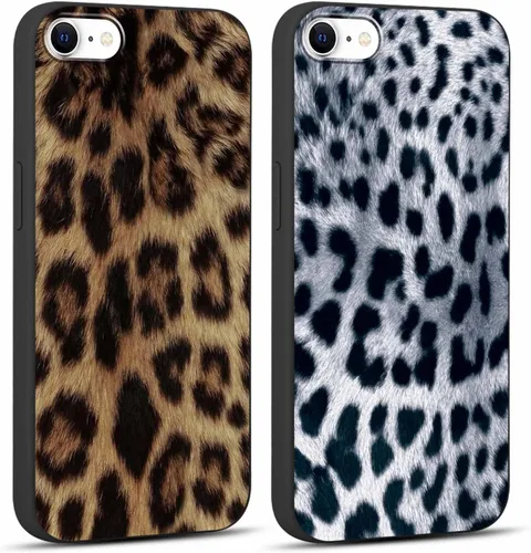 Vista 44 de Paquete de 2 fundas de teléfono con bonito estampado de guepardo para iPhone 7/8/SE 2020 / SE 2022 de 4.7 pulgadas, diseño de leopardo de lujo