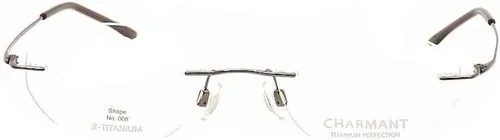 Vista 6 de Charmant Eyeglasses TI8600 TI/8600 SI - Marco óptico sin montura plateada de 0.748 x 5.512 in