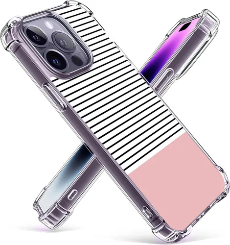 Vista 13 de Funda de protección contra caídas para iPhone 14 Plus de 6.7", oro rosa Negro Retro Juego