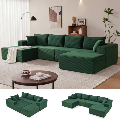 Vista 42 de Mangodan - Sofá seccional en forma de nube, sofá sin huesos para sala de estar, sofá seccional modular con asiento profundo, cómodo sofá de felpa