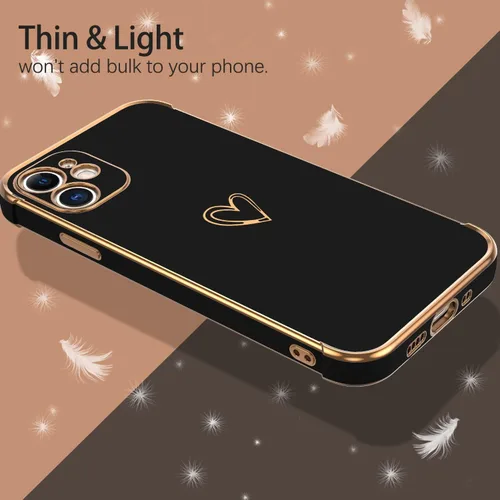 Vista 5 de BENTOBEN Funda para iPhone 12 Mini, bonito patrón de corazón, ajuste delgado, suave, flexible, a prueba de golpes, de TPU para mujeres, niñas