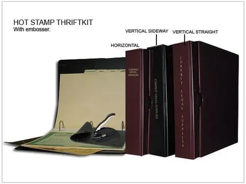 Vista 2 de Corpkit personalizado Hotstamp Thriftkit Corporate Kit con actas impresas y estatutos/acuerdo operativo, carpeta, funda, sello corporativo, Negro