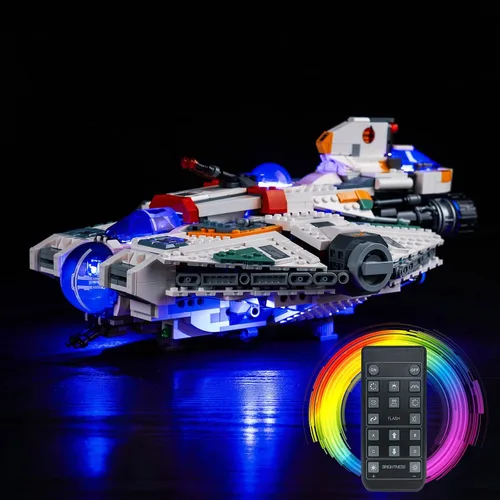 Vista 7 de Kit de luz LED mejorado para Lego The Clone Wars Coruscant Guard Gunship, compatible con Lego 75354 (modelo no incluido)