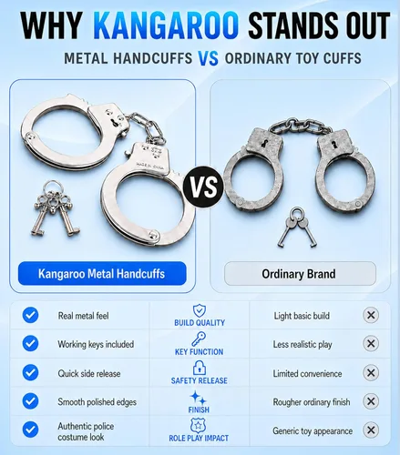 Vista 7 de Accesorios para disfraz Kangaroo, esposas de metal