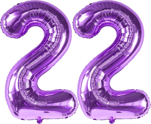 Vista 12 de KatchOn, Globos del número 22 negros - 40 pulgadas, globos del número 22 Globos negros del número 22 para decoraciones de cumpleaños para hombres