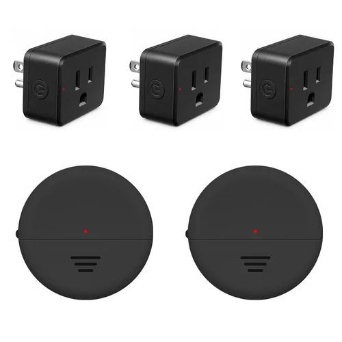 Vista 160 de Remote Switch Outlet,NineLeaf Remote Control Outlet Plug with Switch Wireless On/Off Light Switches Wall Mounted,15A/1500W LED,TUV List,No Wiring