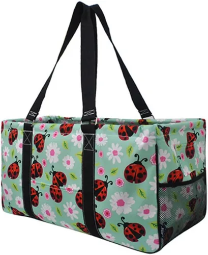 Vista 119 de NGIL Bolsa de comestibles reutilizable extra grande plegable de gran tamaño para comestibles, almacenamiento, picnic, playa, Estampado