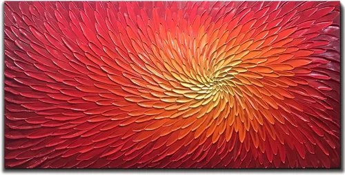 Vista 11 de AMEI Arte, 24 x 48 pulgadas, pintado a mano, obra de arte moderna con flores azules y blancas, pintura al óleo de madera en el interior enmarcado