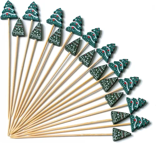 Vista 33 de PuTwo palillos de cóctel hechos a mano 300 unidades palillos de cóctel de bambú natural con cuentas cúbicas en los extremos, ecológicos, pinchos