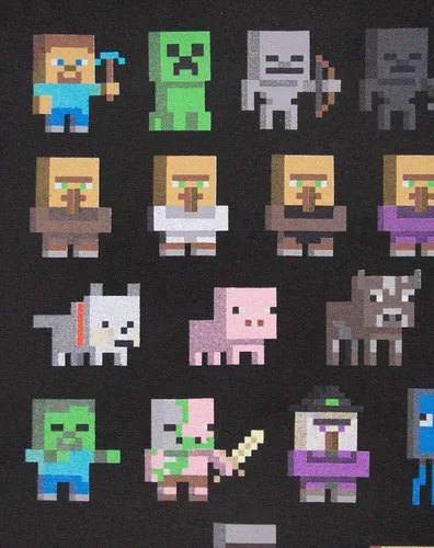 Vista 3 de Minecraft Sudadera oficial Sprites para niño Negro