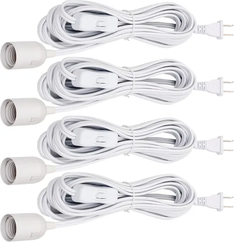Vista 18 de JACKYLED Cable de extensión colgante para farol, UL 12 pies, E26 E27, interruptor de encendido/apagado, iluminación colgante para cocina