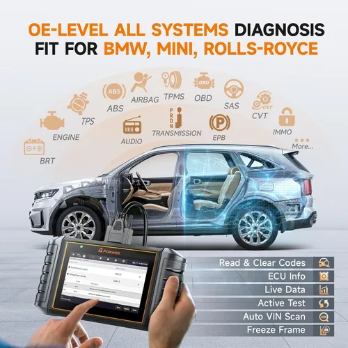Vista 2 de FOXWELL NT710 Herramienta de escaneo apta para BMW, herramienta de diagnóstico de sistema completo con control bidireccional, todos los servicios