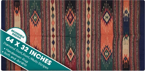 Vista 13 de Onyx Flecha Tapete de área estilo suroeste Decoración, Algodón plastificado