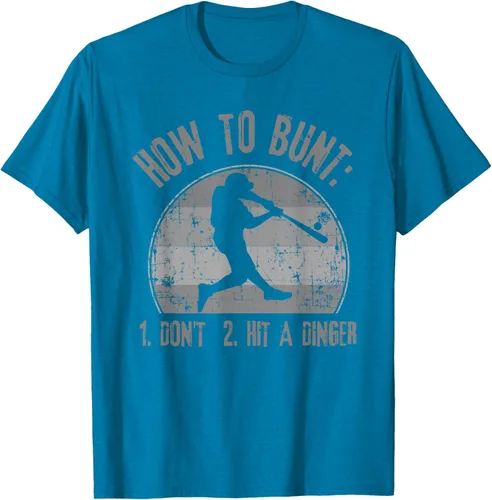 Vista 9 de Cómo Bunt Don't Hit A Dinger - Camiseta divertida de béisbol y sóftbol, Negro, S