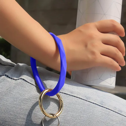 Vista 19 de Llavero pulsera de silicona para mujeres y niñas en forma de diamante