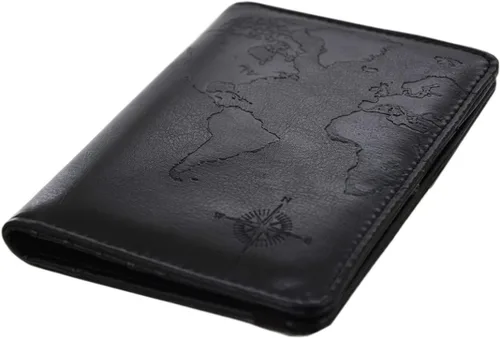 Vista 23 de Kandouren - Funda para pasaporte con bloqueo RFID, cartera para pasaporte para hombres y mujeres, el mejor regalo para viajeros, tarjetas de crédito