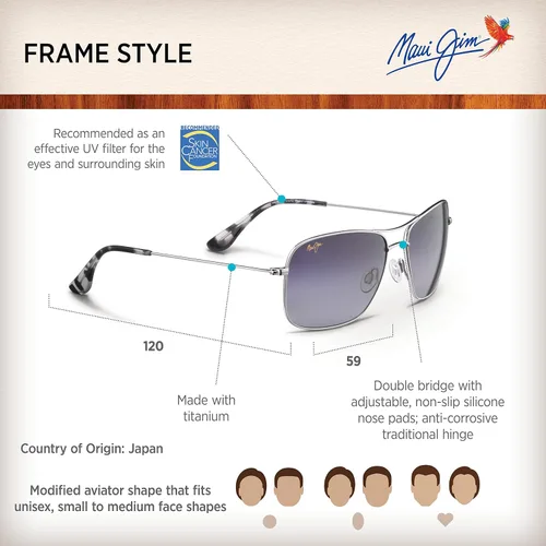 Vista 6 de Maui Jim Gafas de sol Wiki Wiki polarizadas aviador para hombre y mujer