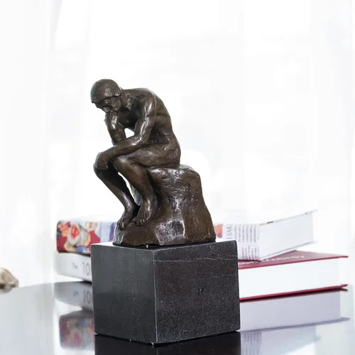 Vista 5 de Rodin The Thinker Statue TPE-185 - Estatuas de bronce para decoración del hogar, 5 piezas