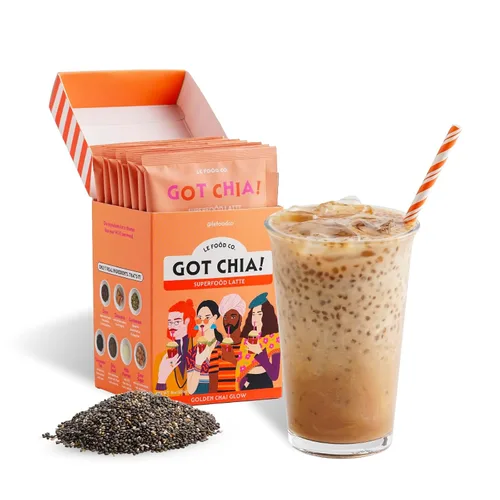 Vista 15 de Le Food Got Chia! Superfood Latte - Mezcla de bebida de semillas de chía Clean Label (6 cajas de 4, flor ámbar oolong)