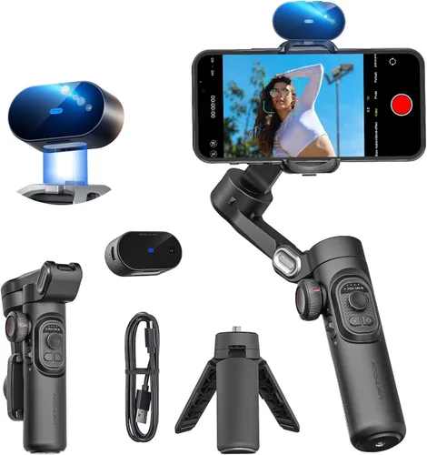 Vista 9 de AOCHUAN Smart XE 3-Axis Gimbal Stabilizer for iPhone&Android,Foldable