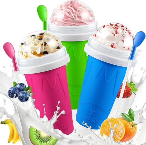 Vista 7 de Taza de Fabricante de Slushie, Tazas de Slushie DIY Mágicas de Presión, Tazas Portátiles Congeladas para Licúados, Yogur y Helado, Taza Reutilizable