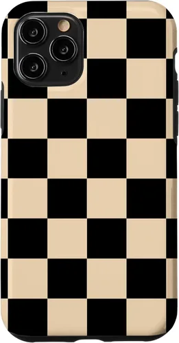 Vista 29 de Funda neutra clásica minimalista con patrón beige a cuadros para iPhone 17