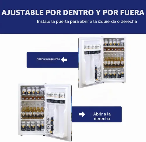 Vista 7 de Koolatron COR90 Corona - Frigorífico compacto de 3.2 pies cúbicos, 90 L, abrebotellas Licensed Corona Graphics, Built-In Bottle Opener, 3 Glass