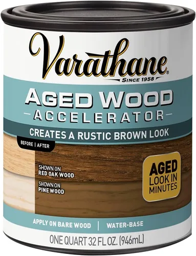 Vista 7 de Varathane 331305 Acelerador de madera envejecida, cuarto de galón, marrón café envejecido.