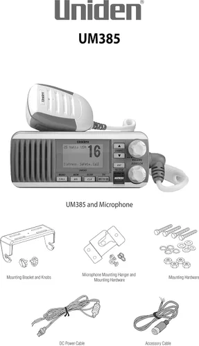 Vista 7 de Uniden UM385BK Radio VHF Marina de Montaje Fijo de 25 Vatios, Impermeable, Alerta Meteorológica NOAA, Todos los Canales Marinos
