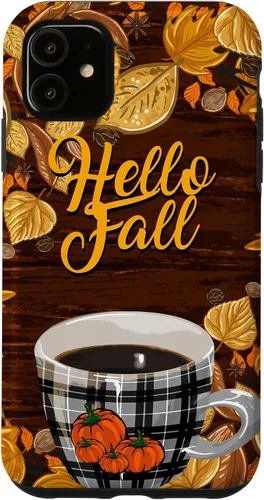 Vista 8 de Funda para iPhone 16 Hello Fall Leaves Coffee Cup Pumpkin Autumn Thanksgiving Case