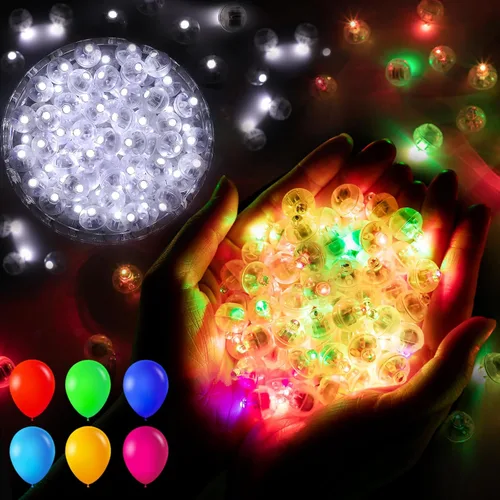 Vista 7 de 50 luces de globo, mini luces LED, redondas, largas esperas, lámpara de bola para linterna de papel, fiesta de cumpleaños, Navidad, Halloween, Azul