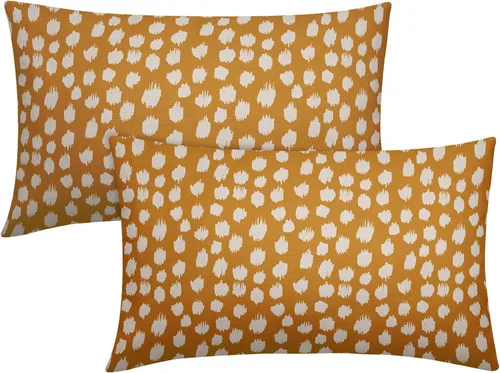 Vista 111 de Sweetshow Juego de 2 fundas de almohada de 16 x 16 pulgadas, diseño bohemio, con diseño de lunares, moderno y moderno, para exteriores, decorativas