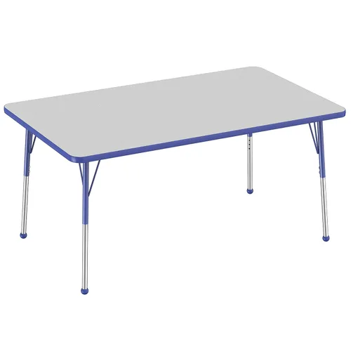 Vista 176 de FDP - Mesa rectangular para actividades escolares y de oficina (24 x 36 pulgadas), patas estándar con deslizadores giratorios, altura ajustable