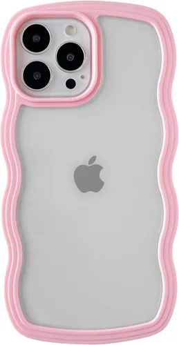 Vista 8 de Caseative Funda para iPhone 13 Pro Max, color negro Forma de marco de onda rizada linda a prueba de golpes suave