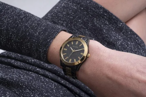Vista 7 de GUESS Reloj clásico de enlace, Negro, dorado (blackGold-Tone), GW0303L1