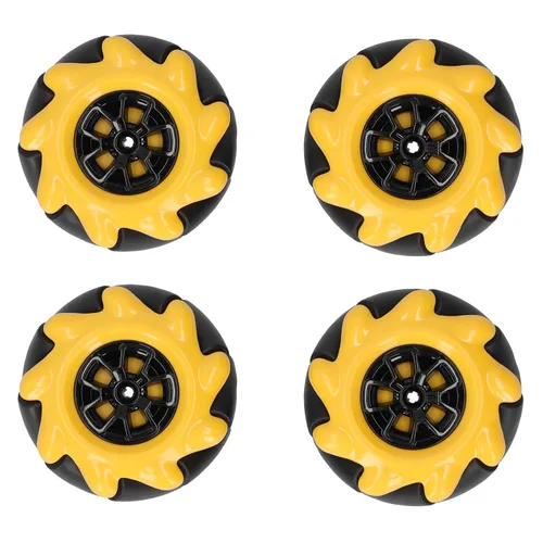 Vista 3 de Mecanum Wheel Robot Kit con ruedas omnidireccionales de 2.362 in para proyectos STEM de motor TT Construir autos inteligentes y robots