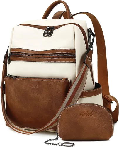 Vista 16 de AGLOD mochila de cuero para mujer, bolso de diseñador para damas, con correa para el hombro, bolso de trabajo de imitación, bolsos de mano