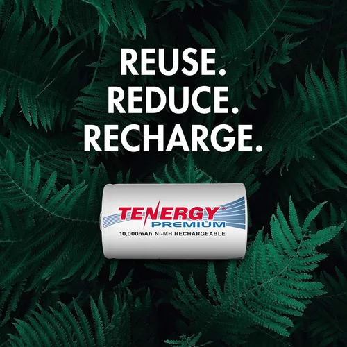 Vista 6 de Tenergy Combo: 4 baterías recargables de tamaño D premium de alta capacidad 10000mAh NiMH - Certificado UL