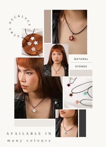 Vista 6 de Kawaii Star Necklace Y2K Cord Necklace Jewelry for Teen Girls Women Trendy Stuffs