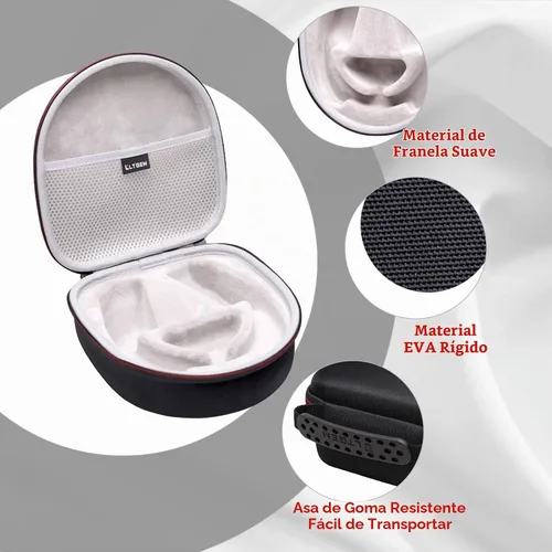 Vista 4 de LTGEM - Funda rígida para auriculares Bluetooth BlueParrott B450-XT/B350-XT/S650-XT/B550-XT y JLab Go Work Gen 2 con cancelación de ruido, bolsa