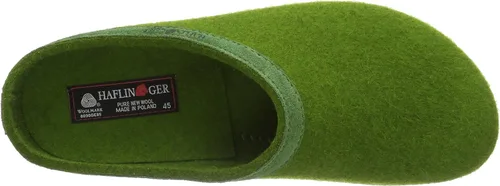 Vista 5 de Haflinger Slip-On Clog - Lana de fieltro de color verde hierba