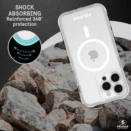Vista 8 de Pelican Protector iPhone 15 Pro Max - Funda resistente MagSafe para teléfono, transparente