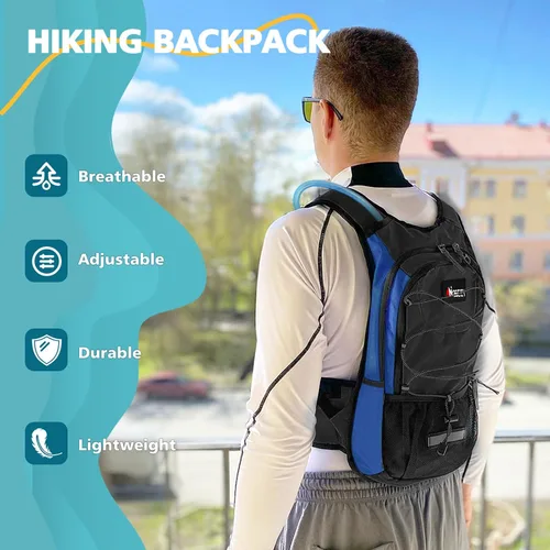 Vista 6 de Hydration Pack, Insulated Hydration Backpack with 2L Hydration Bladder, Hiking Backpack for Men Women Kids, Water Backpack for Hiking, Running