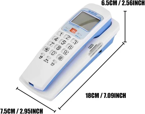 Vista 6 de Teléfonos fijos con cable con identificación de llamadas y dial retroiluminado, consulta de almacenamiento de número de llamada de 30 grupos