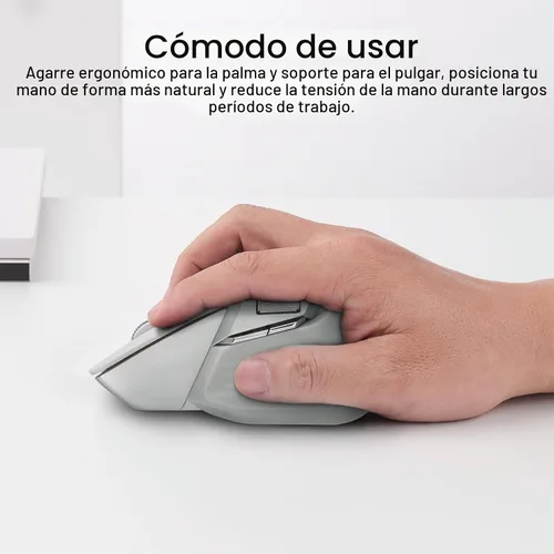 Vista 5 de Rapoo MT760Mini Ratón Inalámbrico Bluetooth - Bluetooth 5.0 y 2.4GHz Conexión Multi-Modo, Compatible con 4 Dispositivos, Tecnología M+ Cross Gris