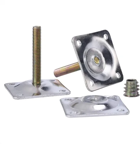 Vista 3 de La Vane Juego de 4 placas de montaje para patas de muebles y pernos de suspensión M8, soporte de reparación de silla de sofá de acero resistente