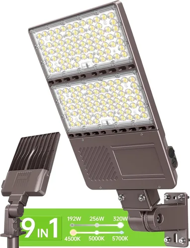 Vista 21 de Luz LED de estacionamiento de 150 W, 120 W, 90 W, ajustable, 4500 K, 5000 K, 5700 K, sintonizable hasta 22500 lm, fotocélula LED, caja de zapatos